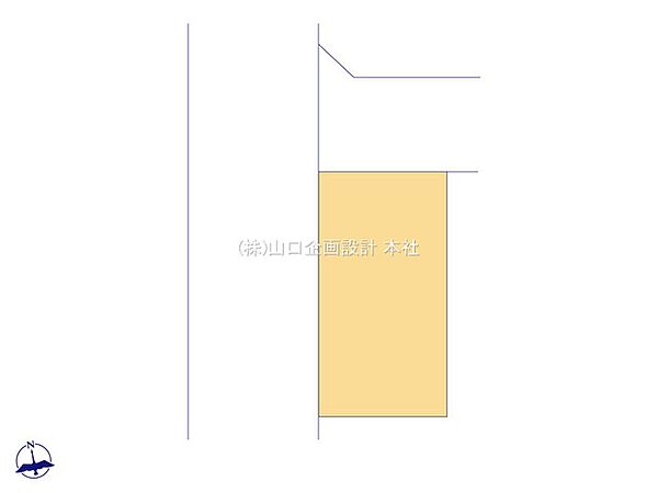 西側約5.4ｍ×北側約4.0ｍ角地。