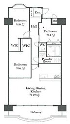 三井大曾根ハイツ 3LDKの間取図画像
