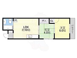 グリーンハイツ 2LDKの間取図画像