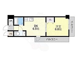 ラ・セーヌ心斎橋東 1DKの間取図画像