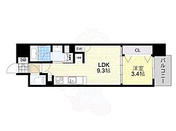 アーバネックス心斎橋EAST 1LDKの間取図画像