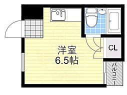 ブライトゾーン南堀江 ワンルームの間取図画像