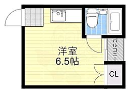 ブライトゾーン南堀江 ワンルームの間取図画像