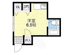 グランドキャナル・新町 ワンルームの間取図画像