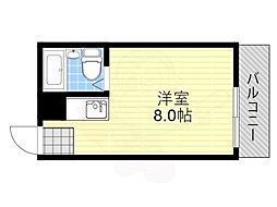 ラパンジール今宮 ワンルームの間取図画像
