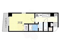 ルミエール瓦屋町 1Kの間取図画像