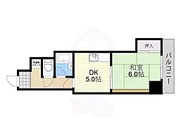 GSハイム西長堀 1DKの間取図画像