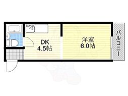 ニューライフ赤坂 1DKの間取図画像