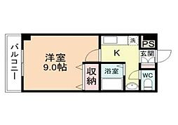 メゾン・ヴェレ・マール 1Kの間取図画像