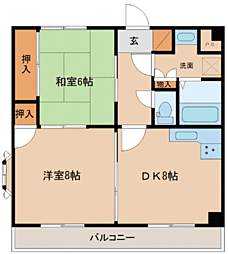 メゾン・ヴェレ・マール 2DKの間取図画像