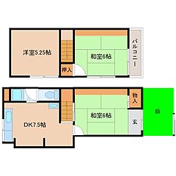 杭瀬南新町4丁目3-8テラスハウス 3DKの間取り