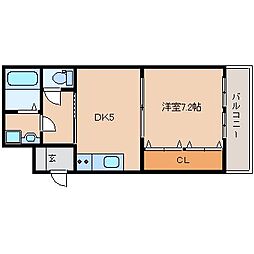プロスパー尼崎 3階1DKの間取り