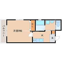 阪急神戸本線 塚口駅 徒歩5分の賃貸マンション 4階1Kの間取り