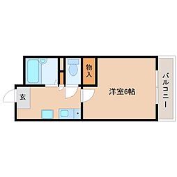 阪急神戸本線 武庫之荘駅 徒歩6分の賃貸マンション 1階1Kの間取り
