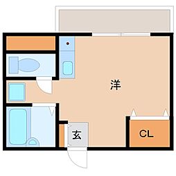 シャトーメイジ ワンルームの間取図画像