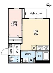 robot home 尼崎センタープール前 1LDKの間取図画像