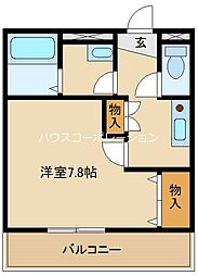アクシリア尼崎 1Kの間取図画像