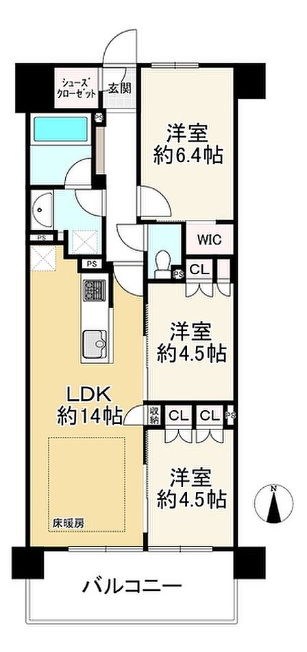 3LDK 間取り