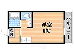 タケダマンション 3階1Kの間取り