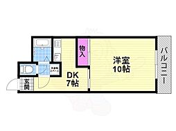 ハピネスカワグチ 3階1DKの間取り