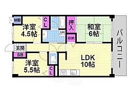 メゾン・ラ・フォーレ 7階3LDKの間取り