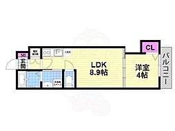 F asecia Carmel 2階1LDKの間取り