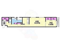 COLORS 2階1LDKの間取り