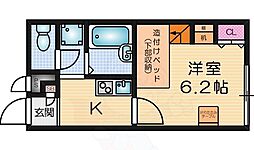 ピュアグリート 1Kの間取図画像
