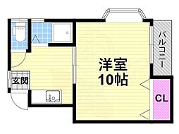 メゾンジョイフル 1Kの間取図画像