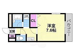 ウェルネス三界 1Kの間取図画像