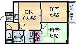 メゾンいまばやし 2DKの間取図画像