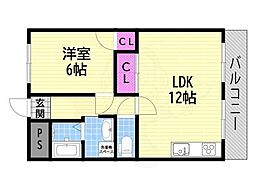 グラッド・パーク 1LDKの間取図画像