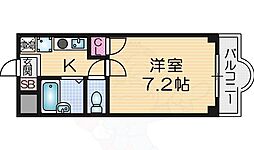 ワンルーム千寿 1Kの間取図画像