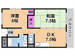 エスポワール 2LDKの間取図画像