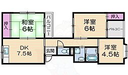 インペリアルK1 3DKの間取図画像