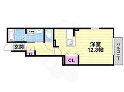 ポンテリブロK ワンルームの間取図画像