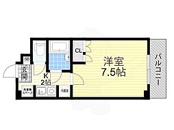 ソレイユ畷 1Kの間取図画像