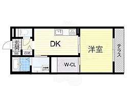 シャーメゾン灰塚B棟 1DKの間取図画像