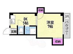 カトレアハイツ 1DKの間取図画像