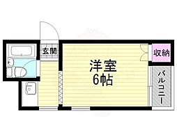 メゾン明美の里 1Kの間取図画像