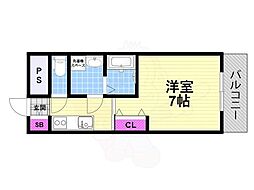 リバーサイド赤井 1Kの間取図画像