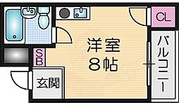 パークサイド野崎 ワンルームの間取図画像