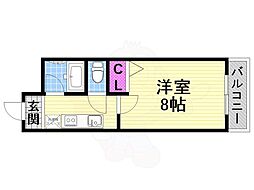 シャトレ・ヴェール2 1Kの間取図画像