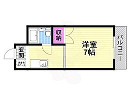 メゾン富士 1Kの間取図画像