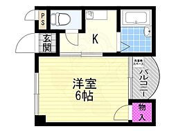 メゾンヴィラージュ 1Kの間取図画像