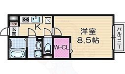 アヴァント 1Kの間取図画像