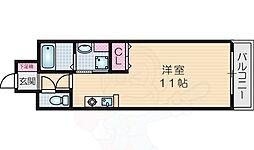 ジャルダン学研住道 ワンルームの間取図画像