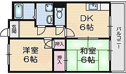 作本マンション 2DKの間取図画像