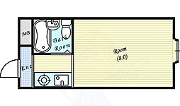 サンパレス吉松 5階ワンルームの間取り