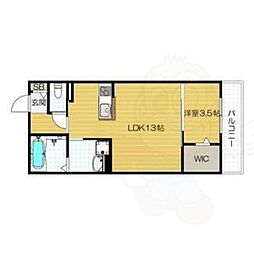 Casa Branche 1階1LDKの間取り